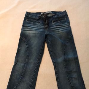 Express Precision Fit bootcut blue jeans
